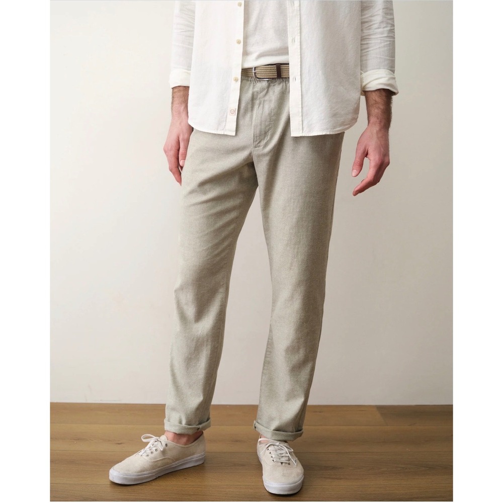 Marine Layer Saturday Chino Sage Green Slim Straight Fit Mens Pants L x 30 NWT